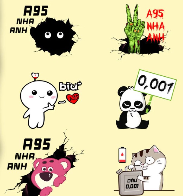 Tem Sticker Dán Nắp Bình Xăng Dầu Ô Tô Decal Phân Biệt Xăng A95 Dầu Diesel 0,001 Trang Trí Xe Hơi